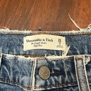 Abercrombie & Fitch Women's Blue High Rise Jean shorts